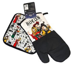 Disney‎ Halloween Hocus Pocus Sanderson Sister Kitchen Oven Mitt Potholder Set